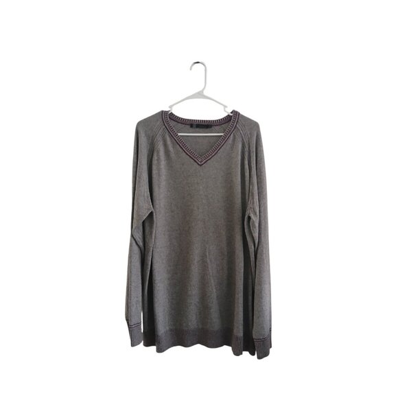 Raffi Mens XXL V-NECK sweater Cotton Wool Cashmere Blend Pullover Soft Knit Gray - Picture 1 of 6